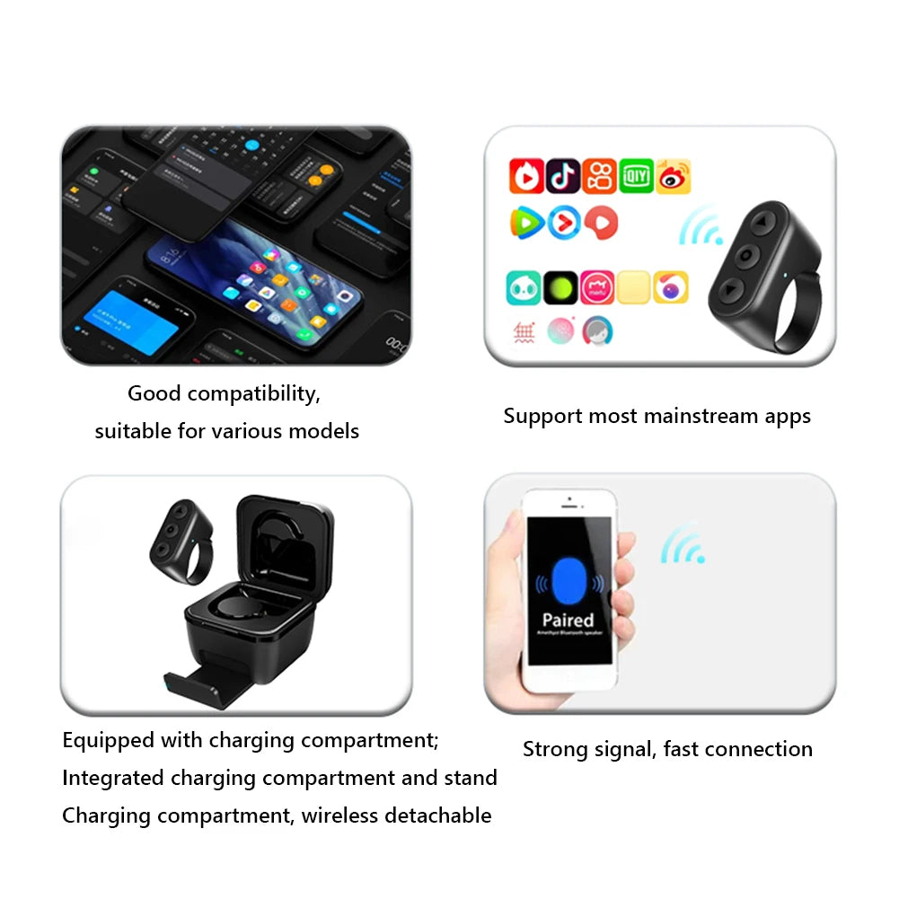TikTok Scrolling Bluetooth Ring Remote Control
